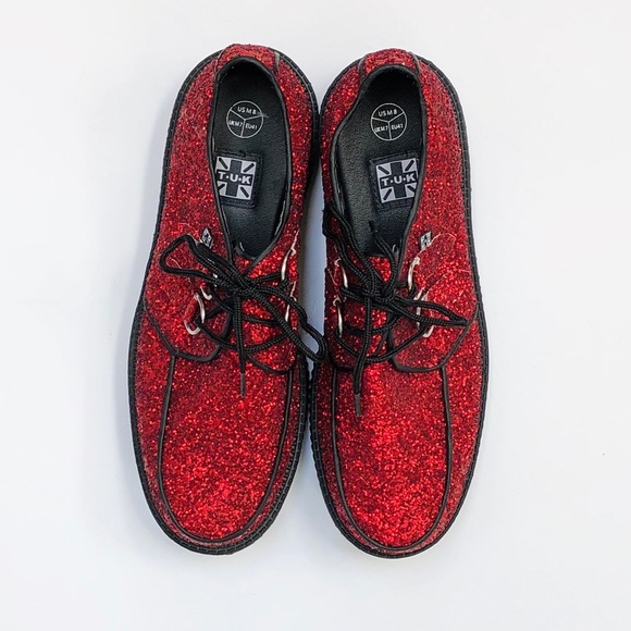 tuk Shoes - TUK Footwear Ruby Red Glitter Creepers